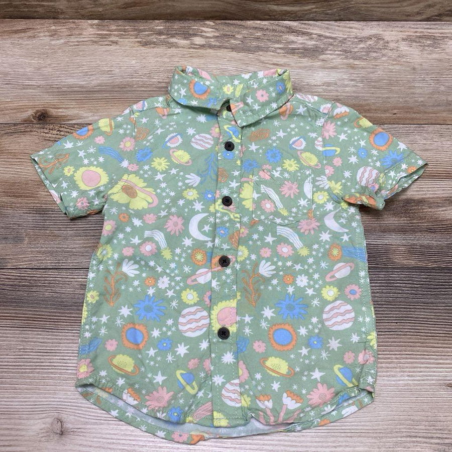 Cat & Jack Floral Button Up Shirt sz 3T - Me 'n Mommy To Be