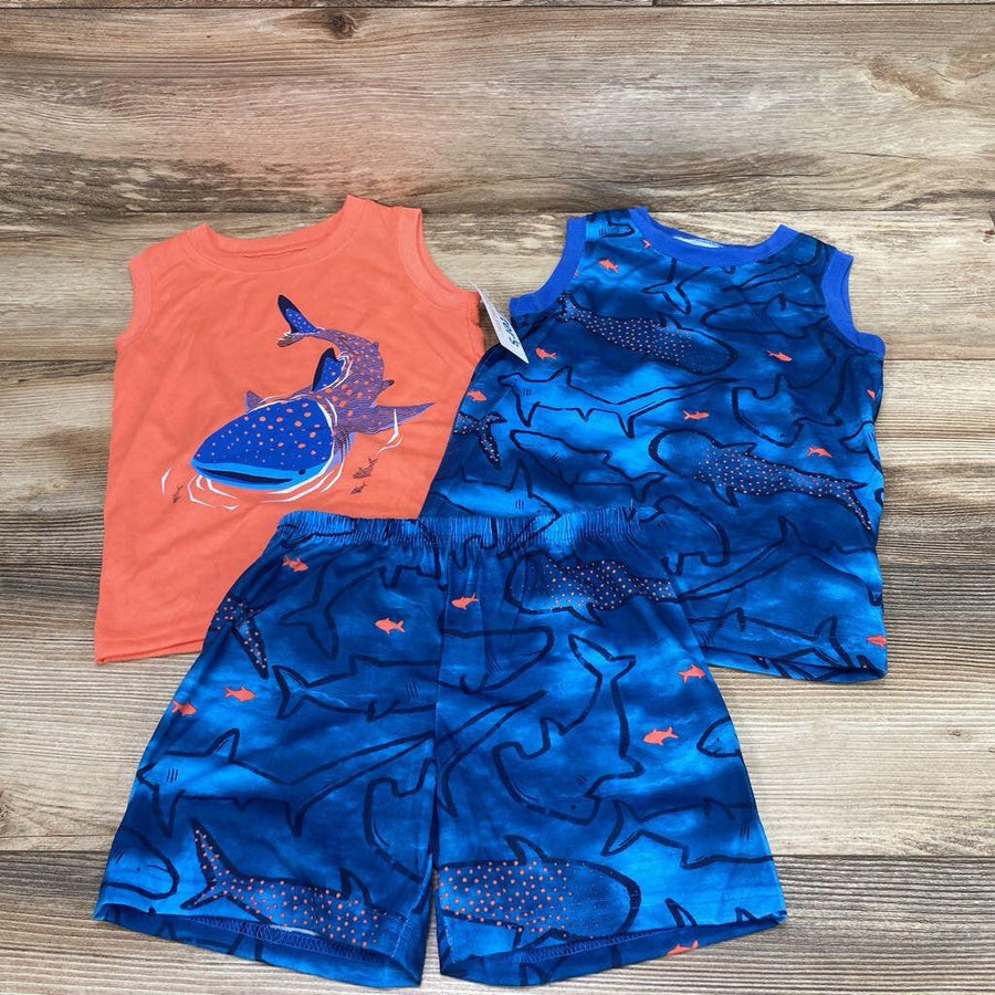 NEW Just One You 3pc Shark Print Tank Pajama Set sz 4T - Me 'n Mommy To Be