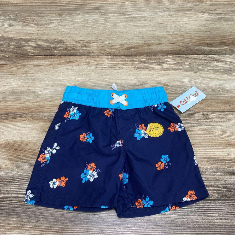 NEW Cat & Jack Floral Swim Trunks sz 2T - Me 'n Mommy To Be