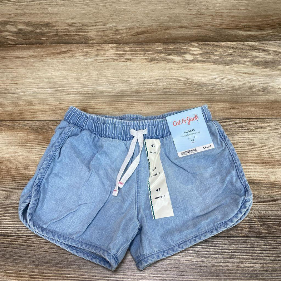 NEW Cat & Jack Chambray Drawstring Shorts sz 4T - Me 'n Mommy To Be