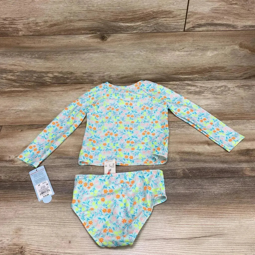 NEW Cat & Jack 2pc Floral Rashguard Set sz 3T - Me 'n Mommy To Be