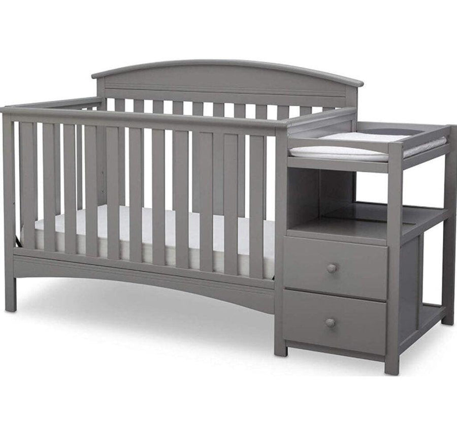 NEW Delta Children Abby Convertible Crib and Changer in Grey - Me 'n Mommy To Be