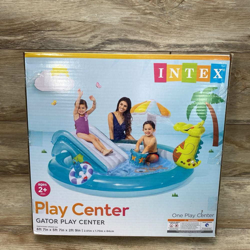 Intex 57165EP Gator Outdoor Inflatable Kiddie Pool Water Play Center with Slide - Me 'n Mommy To Be