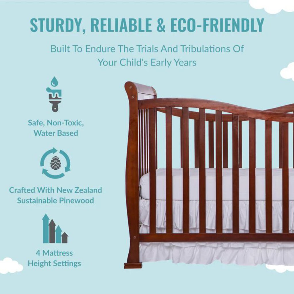 NEW Dream On Me Violet 7-in-1 Convertible Crib
