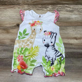 Giraffe & Zebra Shortie Romper sz 0-3m - Me 'n Mommy To Be