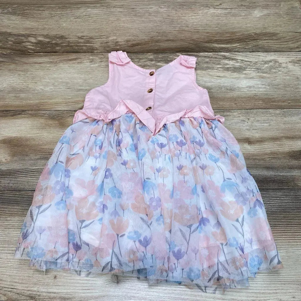 Calvin Klein Jeans Ruffle Floral Tulle Dress sz 4T - Me 'n Mommy To Be