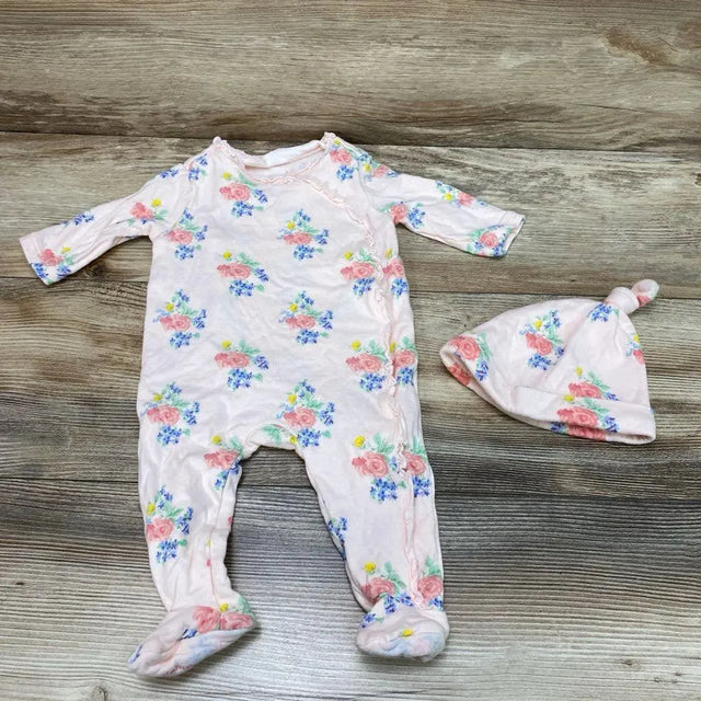 Janie & Jack 2pc Floral Footie & Hat sz 3-6m - Me 'n Mommy To Be