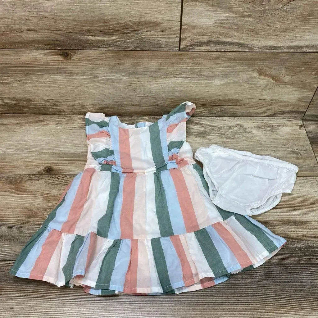 Janie & Jack 2pc Multi Stripe Dress & Bloomers sz 12-18m - Me 'n Mommy To Be