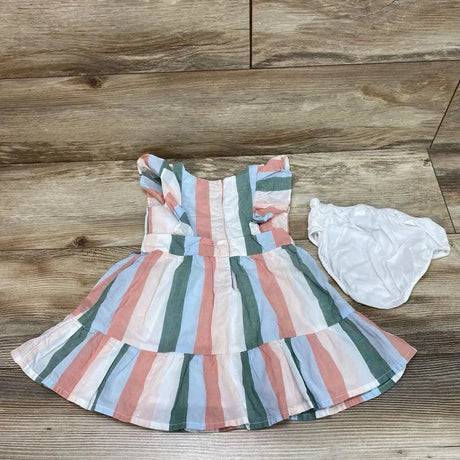 Janie & Jack 2pc Multi Stripe Dress & Bloomers sz 12-18m - Me 'n Mommy To Be