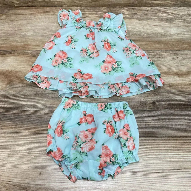 Janie & Jack 2pc Ruffle Floral Top & Bottoms - Me 'n Mommy To Be