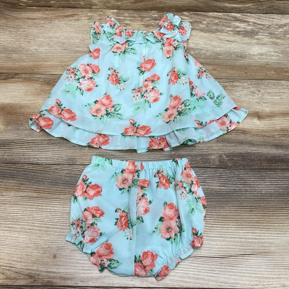 Janie & Jack 2pc Ruffle Floral Top & Bottoms - Me 'n Mommy To Be