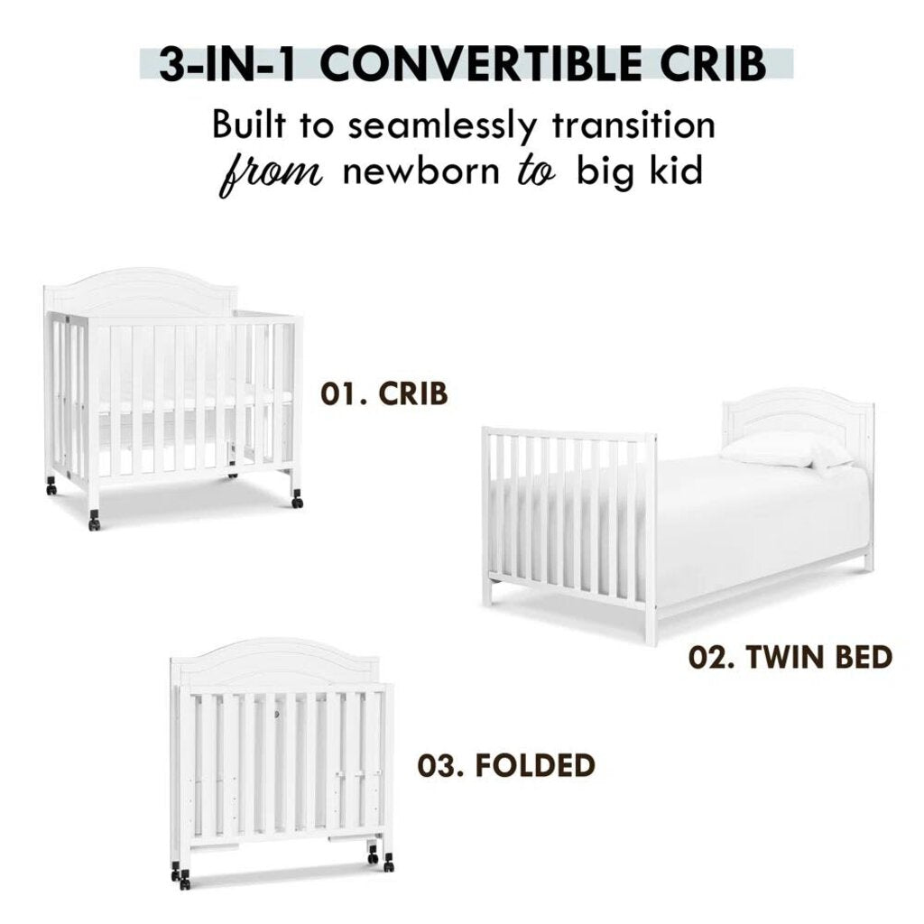 NEW DaVinci Charlie Folding Portable 3-in-1 Mini Crib - Me 'n Mommy To Be