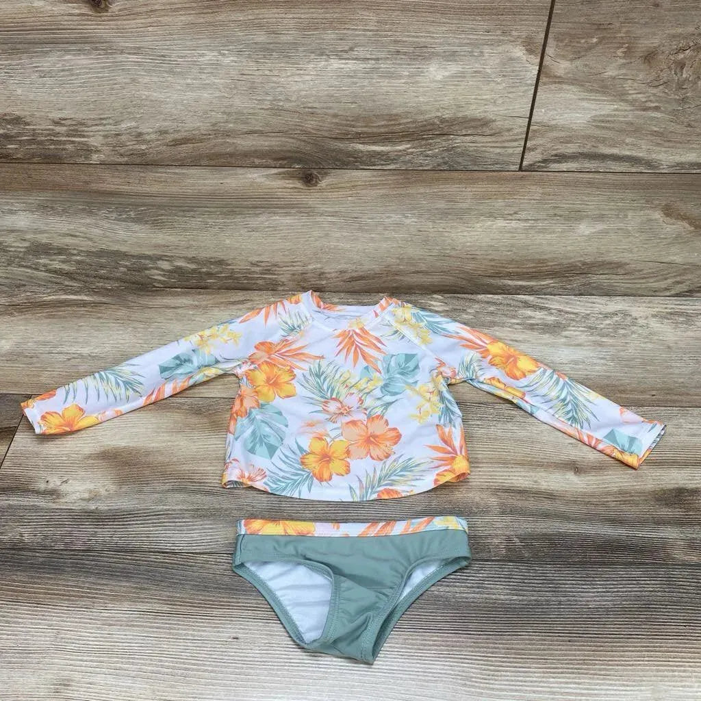 Wonder Nation 2pc Floral Rashguard Swimsuit sz 18m - Me 'n Mommy To Be