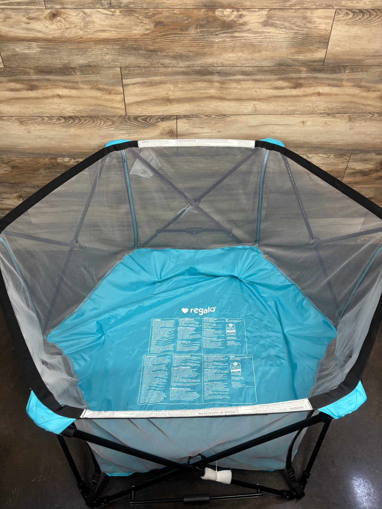 Regalo My Play Portable Play Yard 6 Panel, Teal
