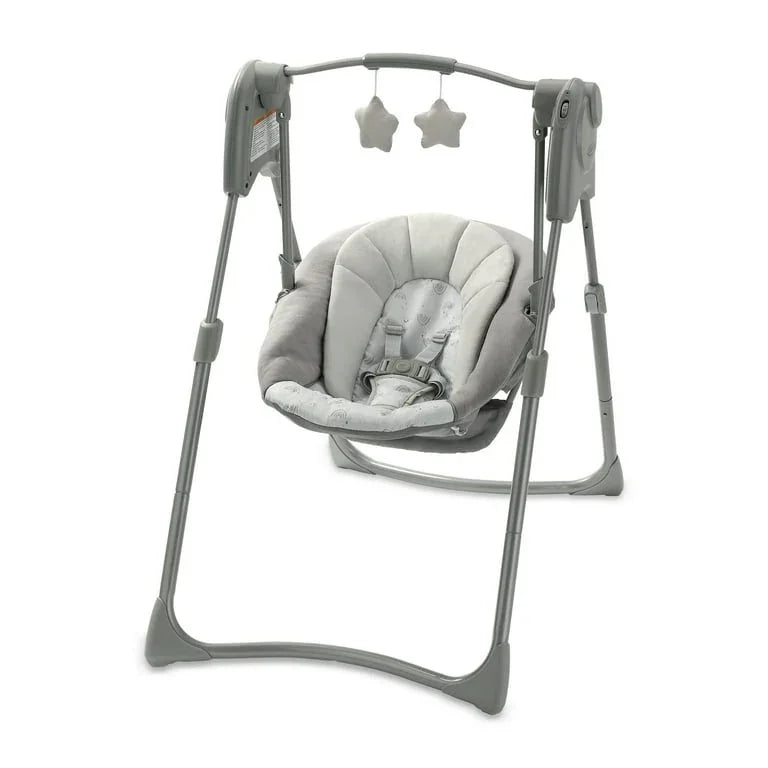NEW Graco Slim Spaces Compact Baby Swing, Grey