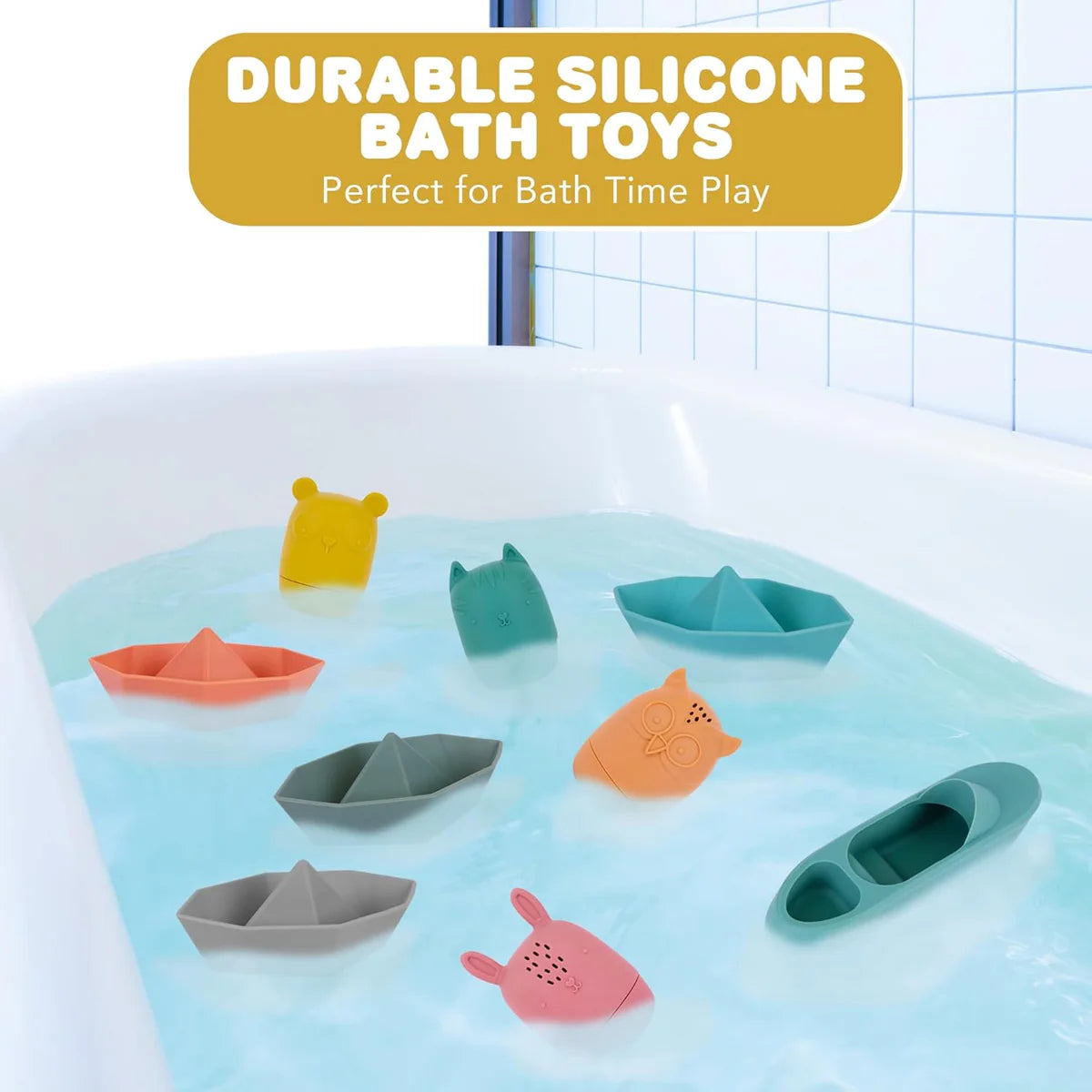 NEW Art Creativity Silicone Bath Toys 9pk