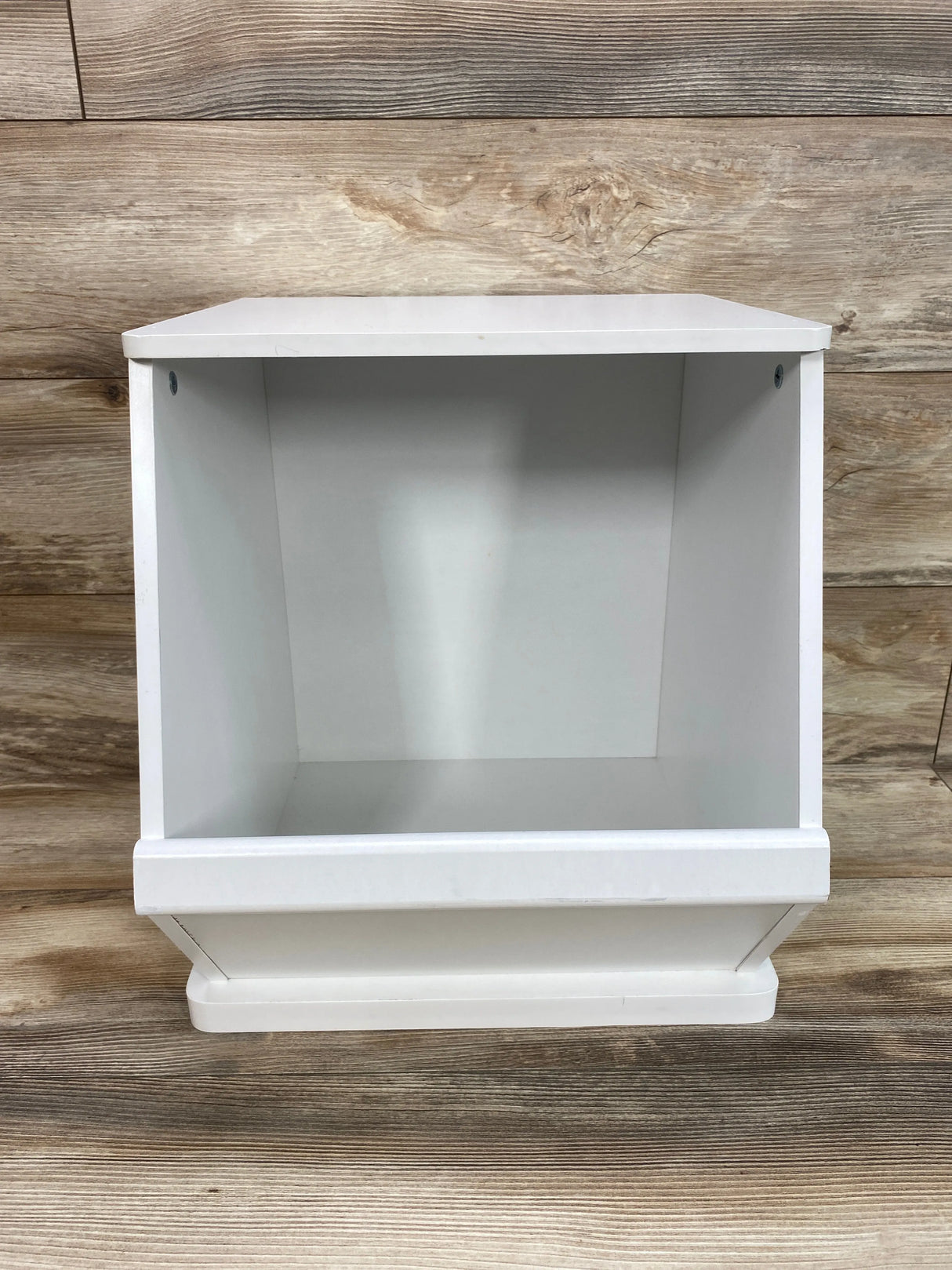 Wooden Stackable Toy Storage Bin White