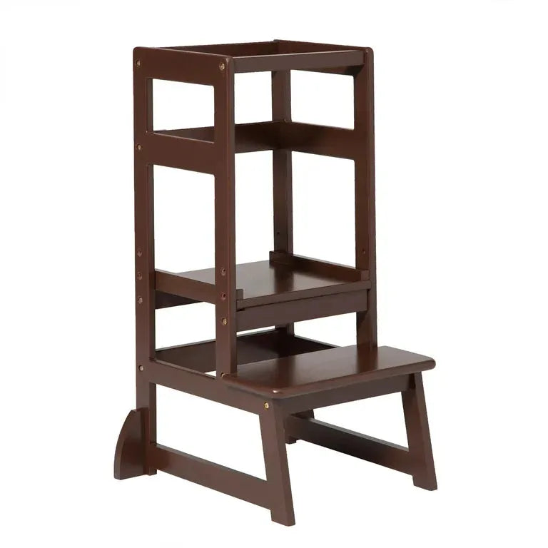 NEW SDADI Mother's Helper Adjustable Height Kitchen Step Stool in Espresso