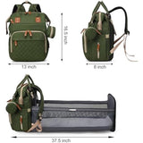 JOLLITO Diaper Bag Backpack with Changing Station Green