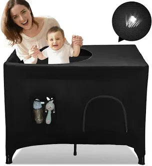 Travel Cot SnoozeShade Breathable Cover Black