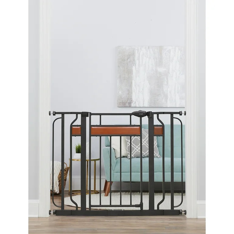 NEW Regalo Home Accents Extra Wide Walk Thru Baby Safety Gate Black