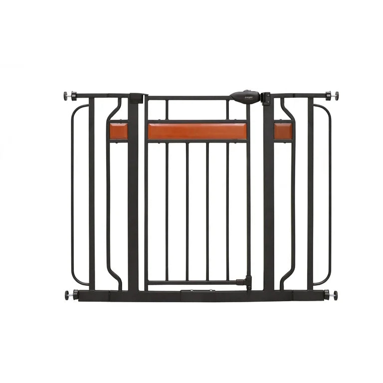 NEW Regalo Home Accents Extra Wide Walk Thru Baby Safety Gate Black