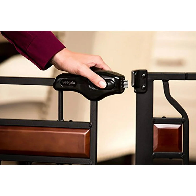NEW Regalo Home Accents Extra Wide Walk Thru Baby Safety Gate Black