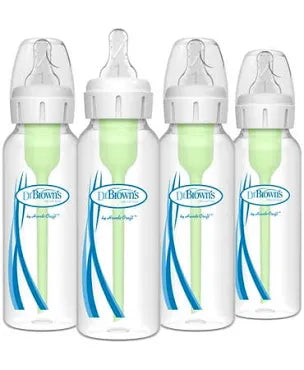 NEW Dr. Brown's Natural Flow Anti-Colic Options+ 4Pk Narrow 8oz Bottles