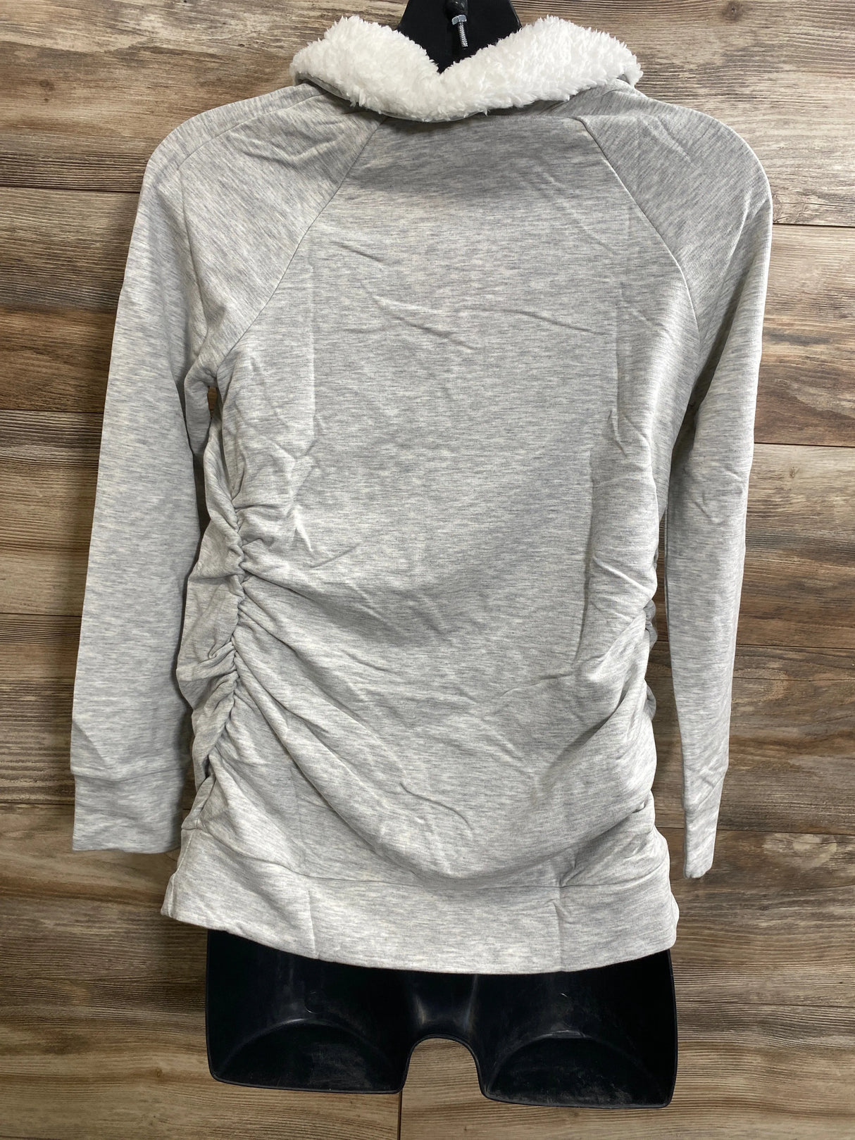 NEW Isabel Maternity Snap Sherpa Collar Grey Sweatshirt sz Medium - Me n Mommy To Be