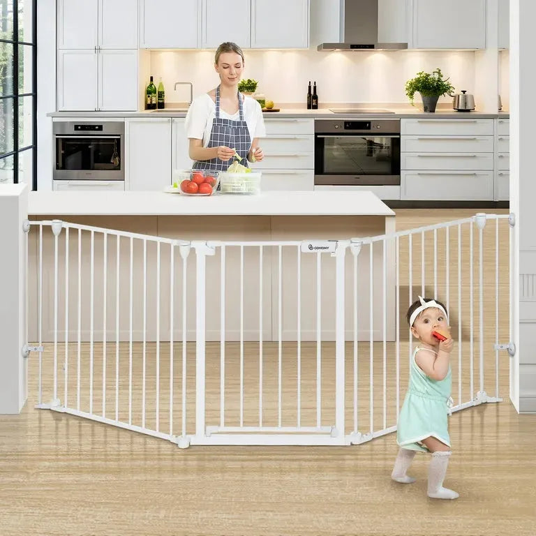 NEW COMOMY 80" Extra Wide Baby Gate, White