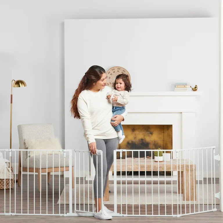 Regalo 144" Super Wide Adjustable Baby Gate and Play Yard in White