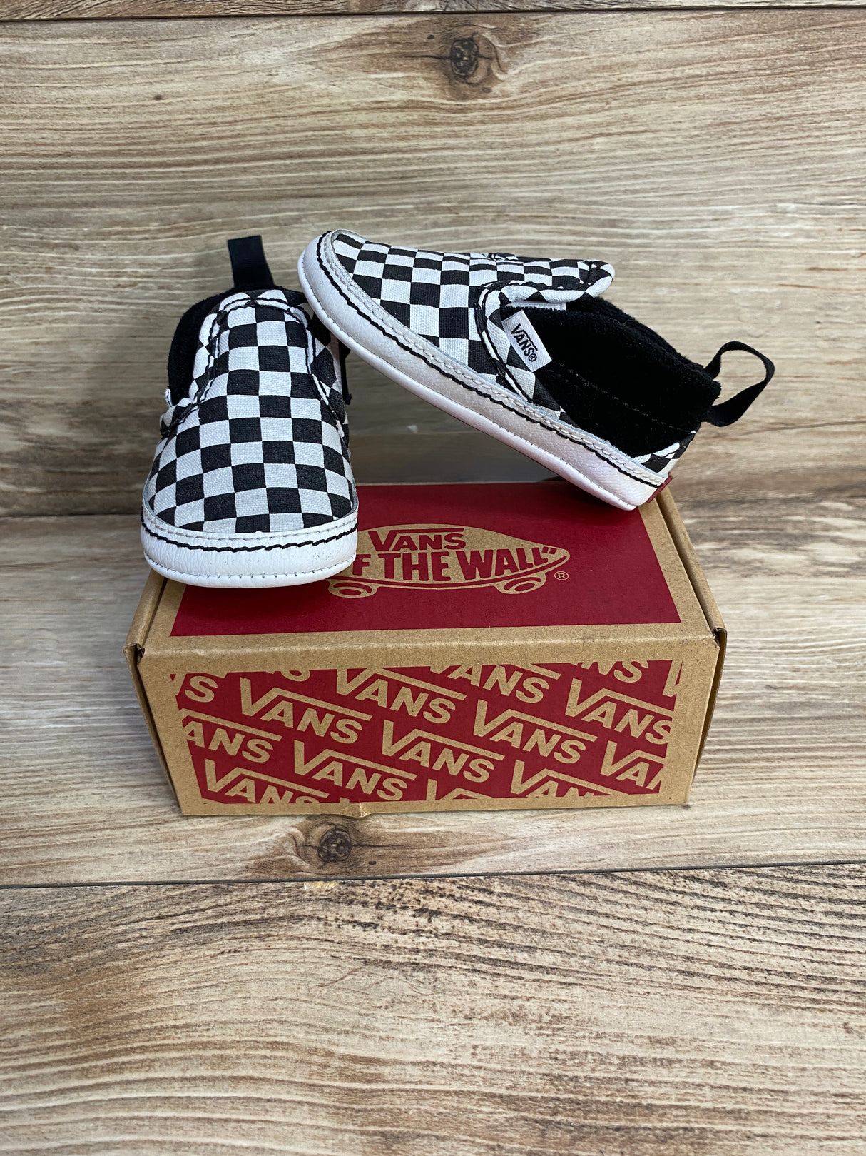 Vans Infant Slip-On V Crib Checkerboard Black/White sz 3c