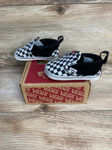 Vans Infant Slip-On V Crib Checkerboard Black/White sz 3c