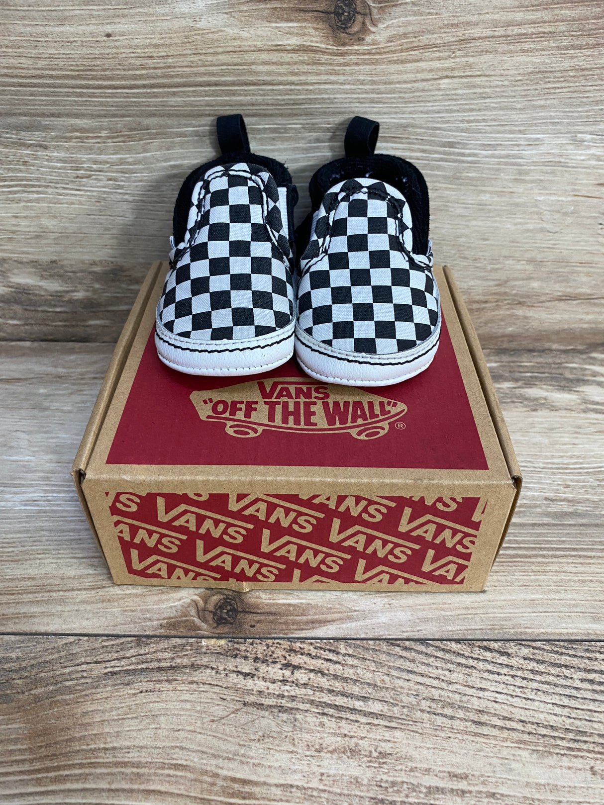 Vans Infant Slip-On V Crib Checkerboard Black/White sz 3c