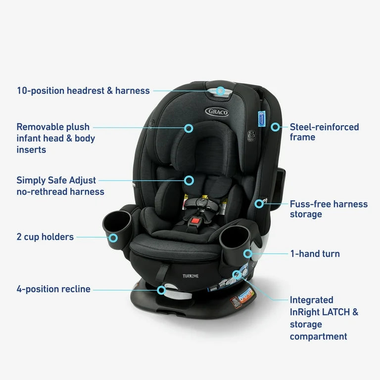 NEW Graco Turn2Me 3-in-1 Rotating Convertible Car Seat in Cambridge