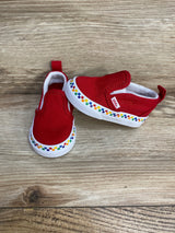 Vans Slip-On Rainbow Checkerboard Red Skate Shoes sz 2.5c