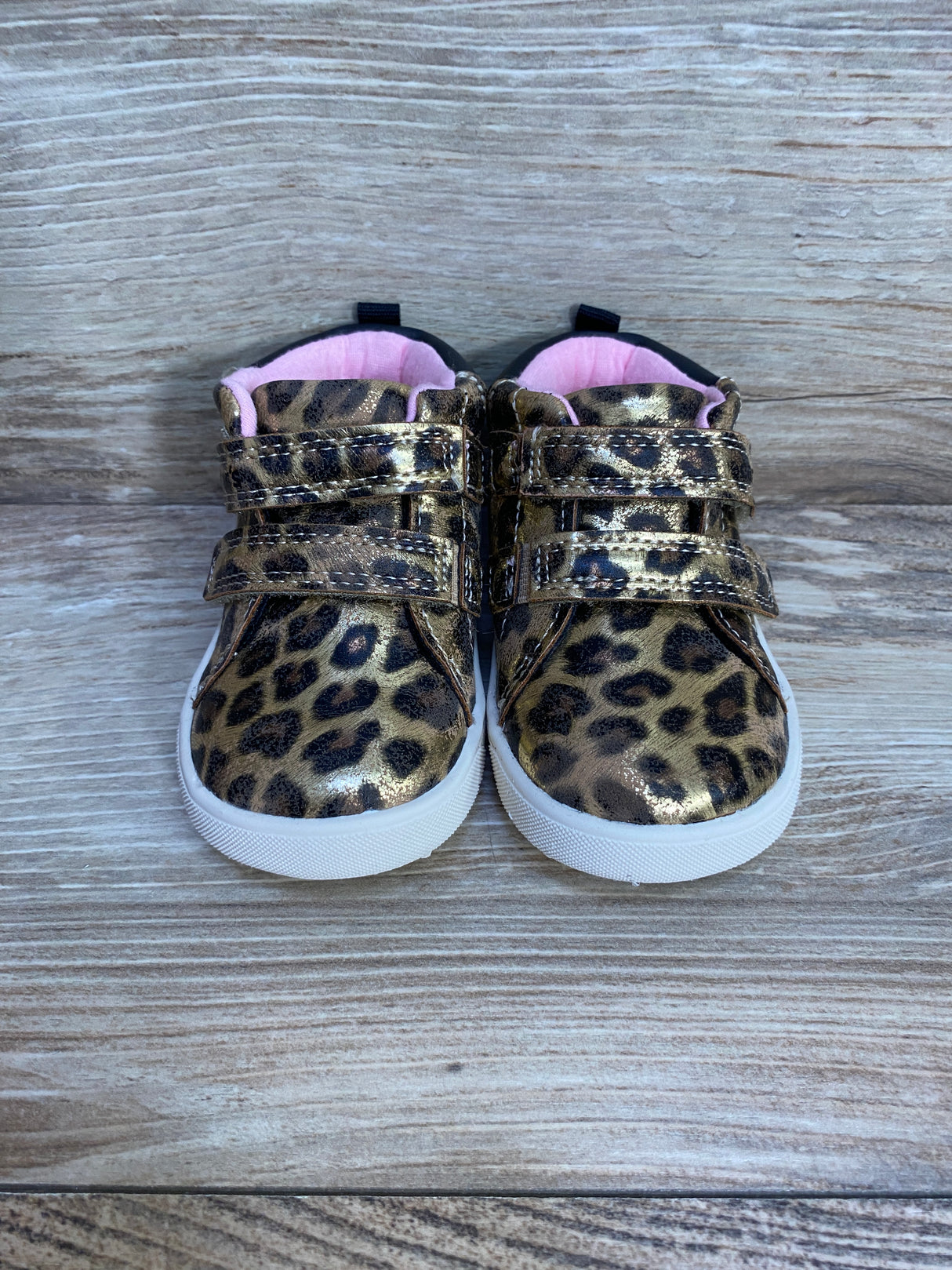 Carter's Every Step First Walker Cheetah Print High-Top Sneakers sz 3.5c