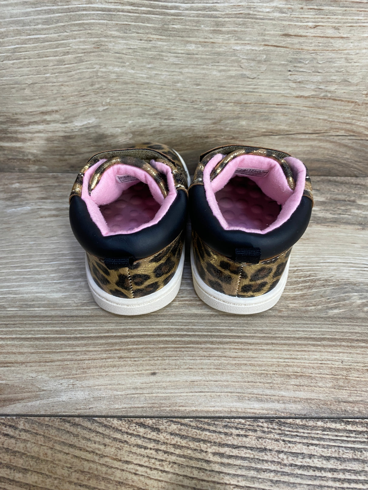 Carter's Every Step First Walker Cheetah Print High-Top Sneakers sz 3.5c