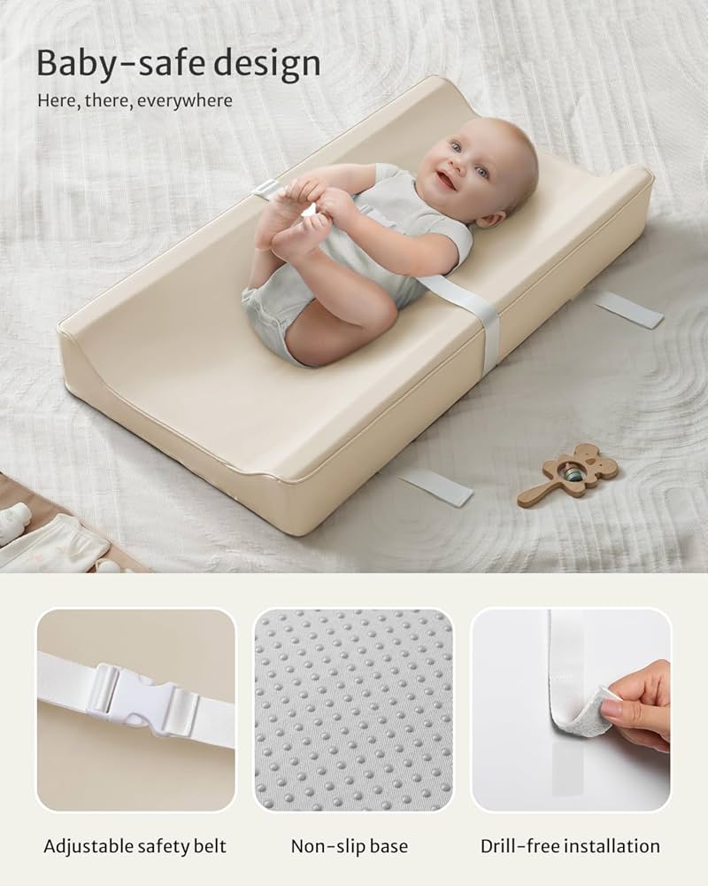 NEW Blissful Diary Baby Changing Pad - Beige Brown
