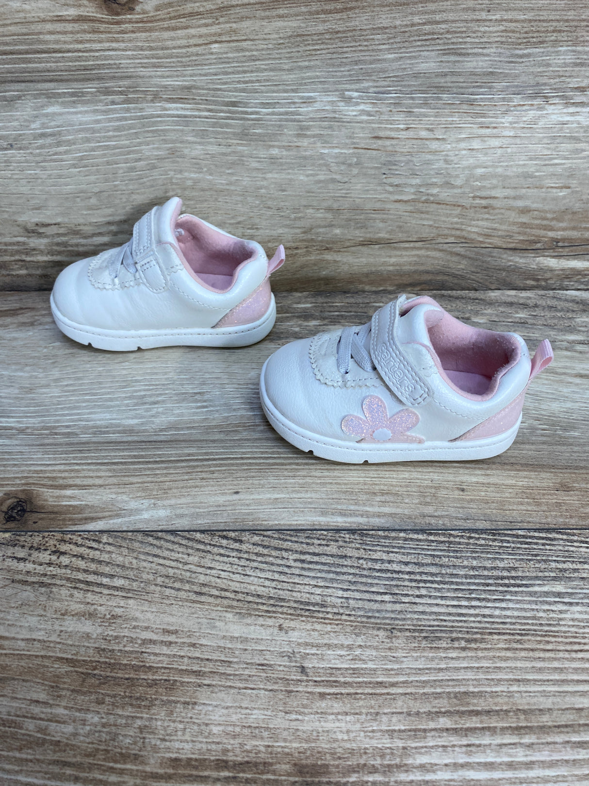 Carter's Every Step First Walker Flower Casual Sneakers White sz 3.5c