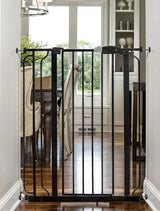 NEW Regalo Extra Tall Easy Step Metal Walk Through Baby Gate Black