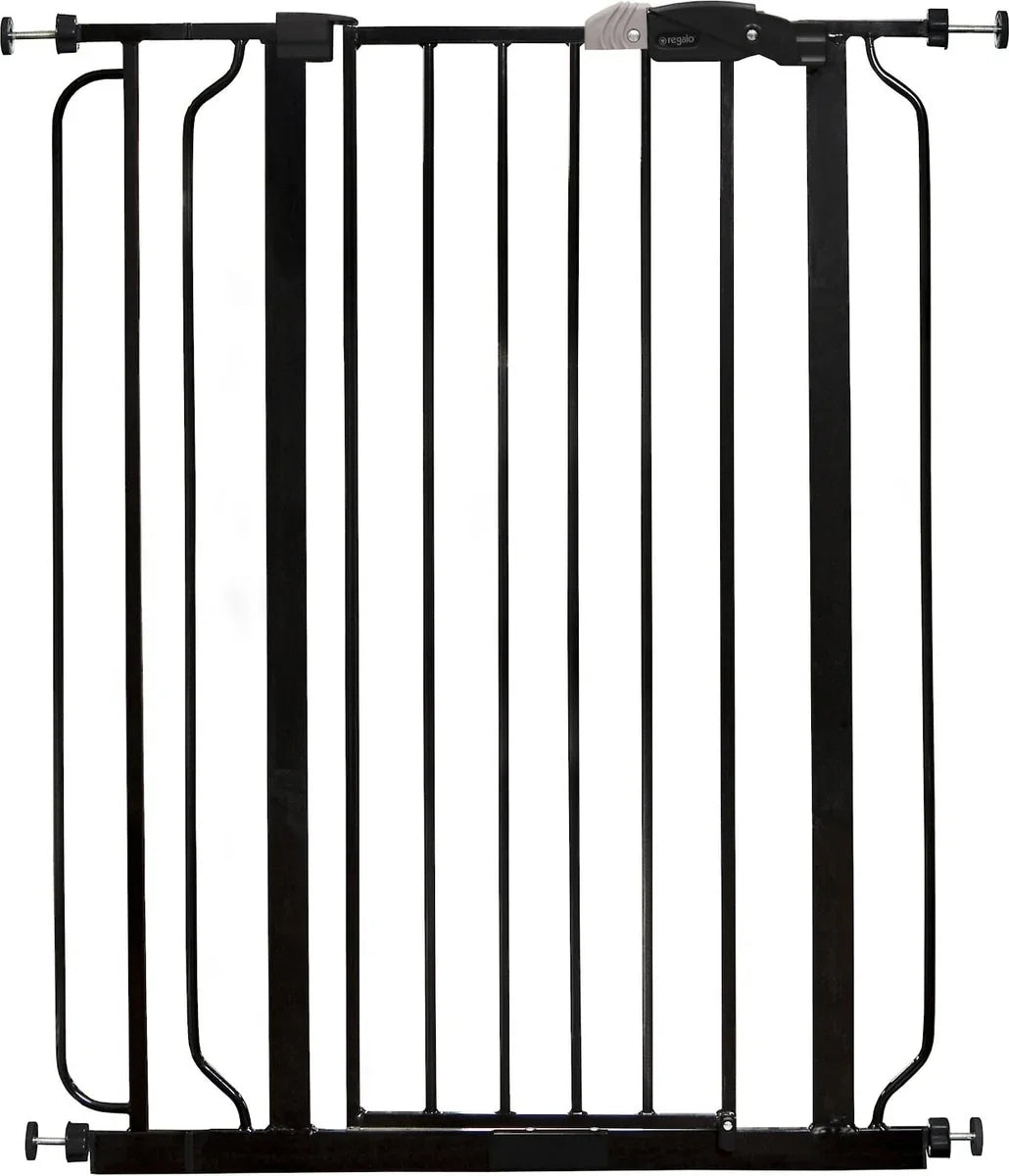 NEW Regalo Extra Tall Easy Step Metal Walk Through Baby Gate Black