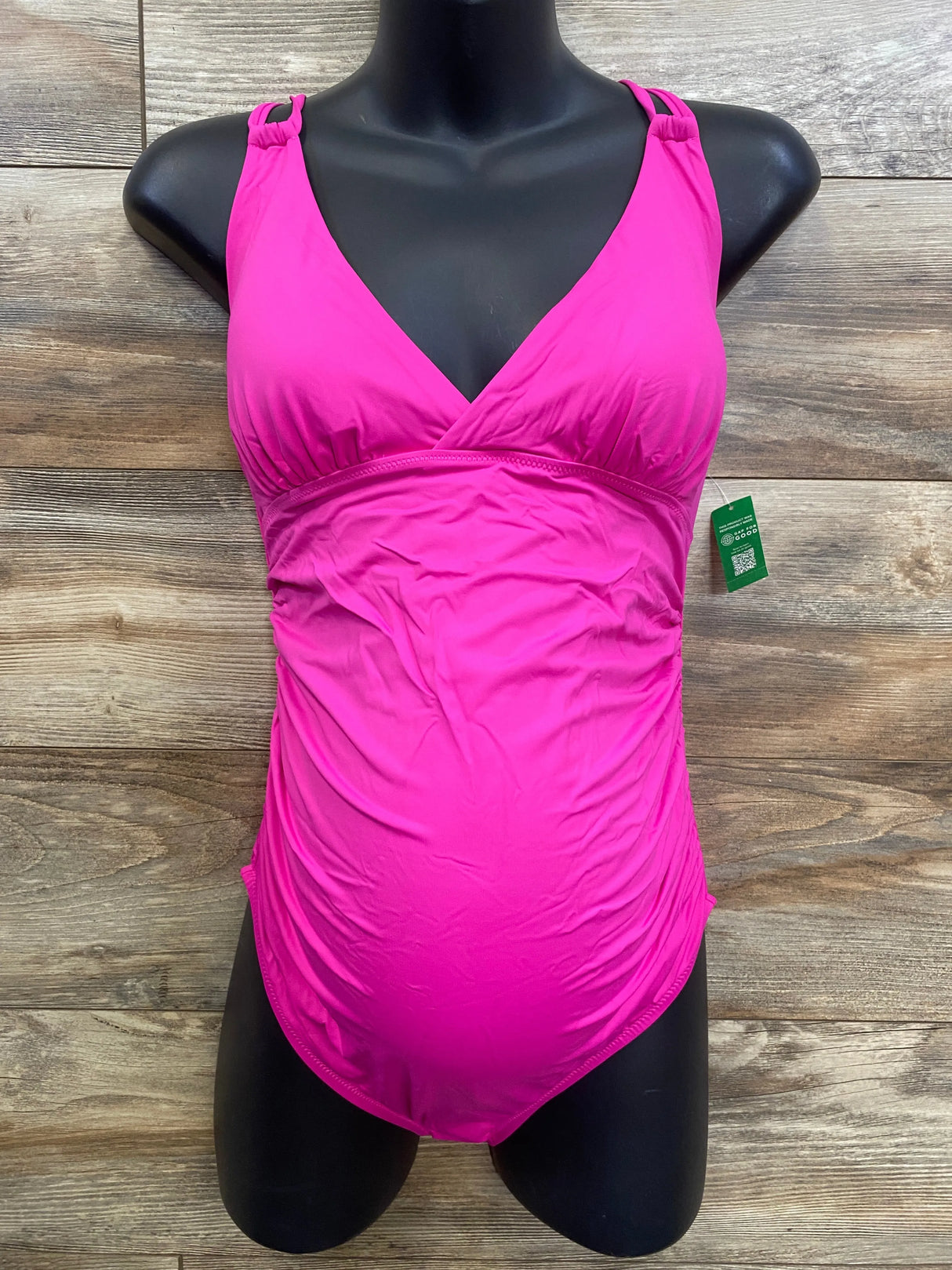 NEW Gap Maternity 1pc Strappy V-Neck Swimsuit Pink sz Medium - Me n Mommy To Be