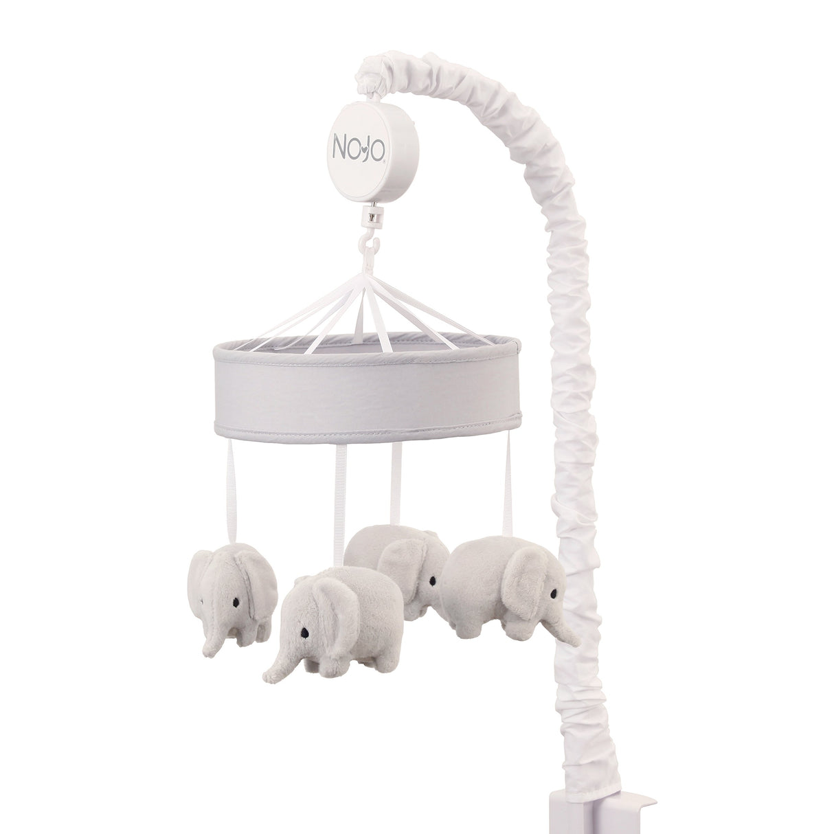 NoJo Dreamer Grey Elephants Musical Crib Mobile