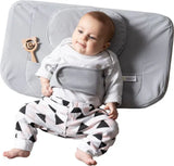 Front view of bbluv Ergo complete cushion set showing contoured headrest, padded waist strap, and side toy pocket on white background