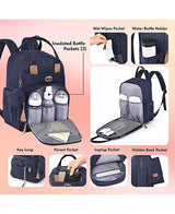 NEW Dikaslon Diaper Bag Backpack with Portable Changing Pad Navy