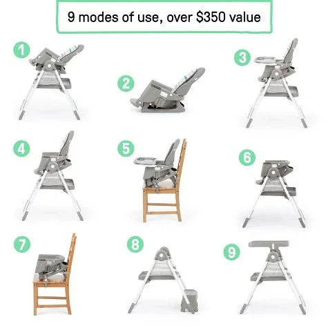 NEW Ingenuity Proper Positioner Create Up Multi-Mode Folding High Chair in Soulful Skies