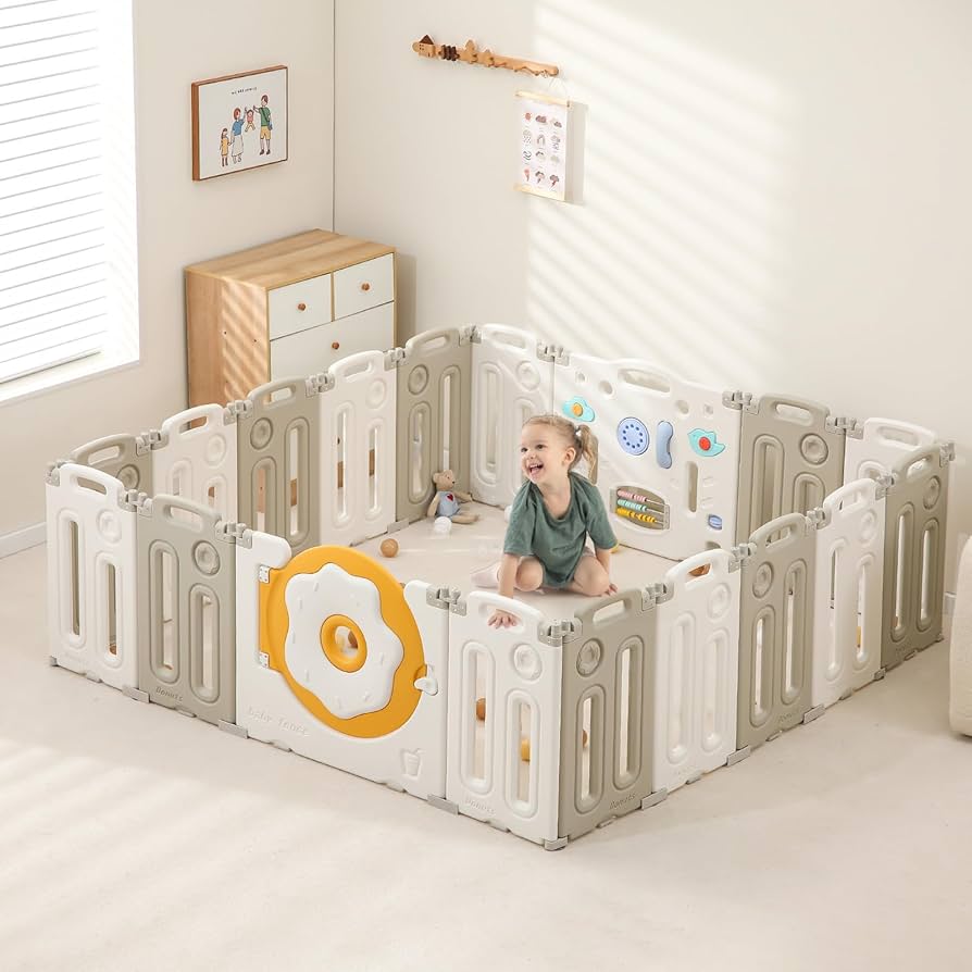 IFLETH 20 Panel Foldable Baby Playpen, Donuts*
