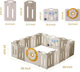 IFLETH 20 Panel Foldable Baby Playpen, Donuts*