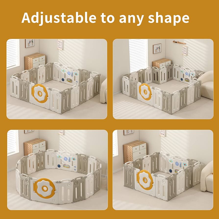 IFLETH 20 Panel Foldable Baby Playpen, Donuts*